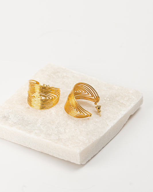 Gas Bijoux Wave Earrings Gold - Premium earrings from Marina St Barth - Just $205! Shop now at Marina St Barth