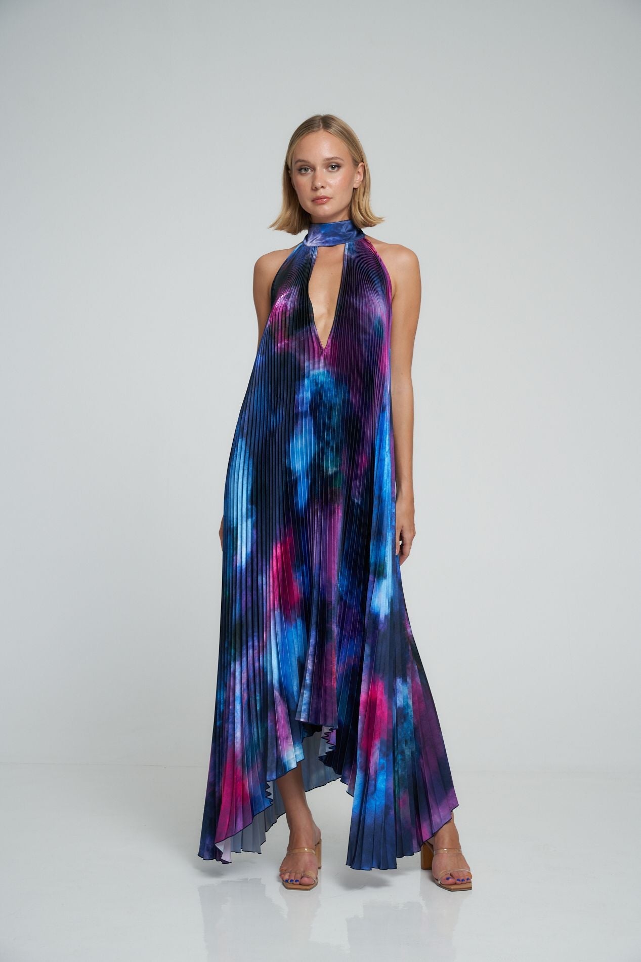 Opera Gown Lumiere Print Navy | Marina St Barth