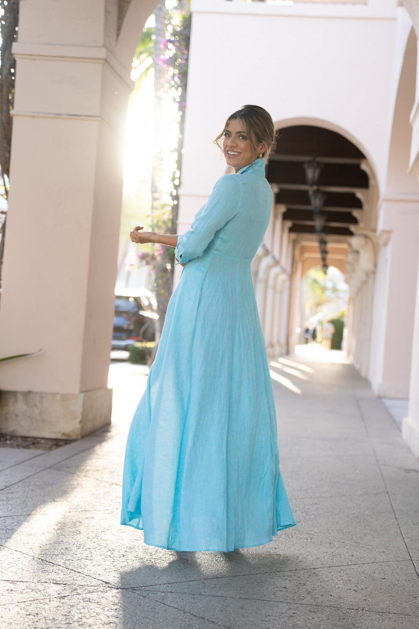 Spolverino Long Linen Dress Solid - Premium Dresses from Marina St. Barth - Just $450.00! Shop now at Marina St Barth