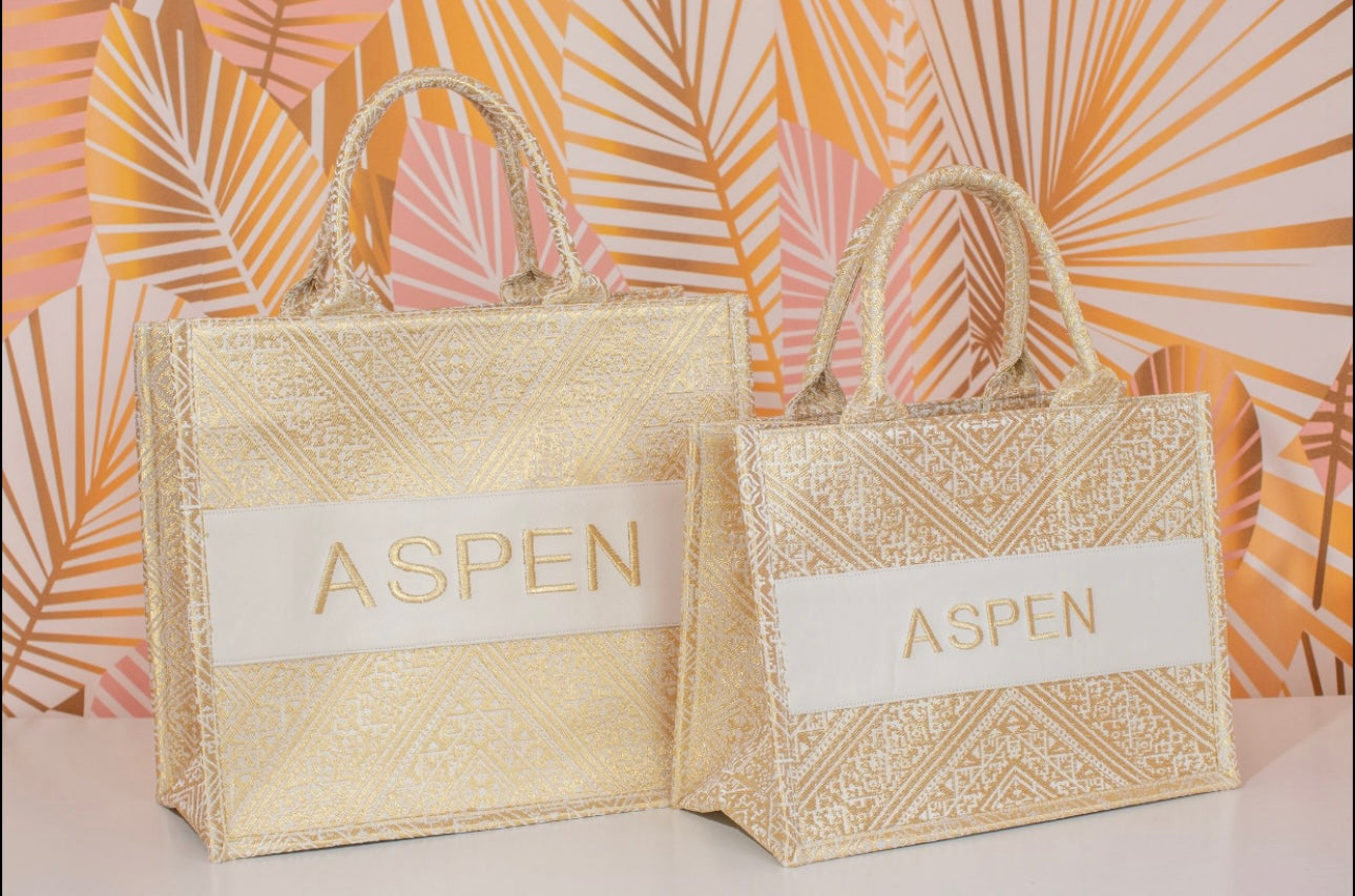 Aspen Tote Bag - Metallic Rose Gold