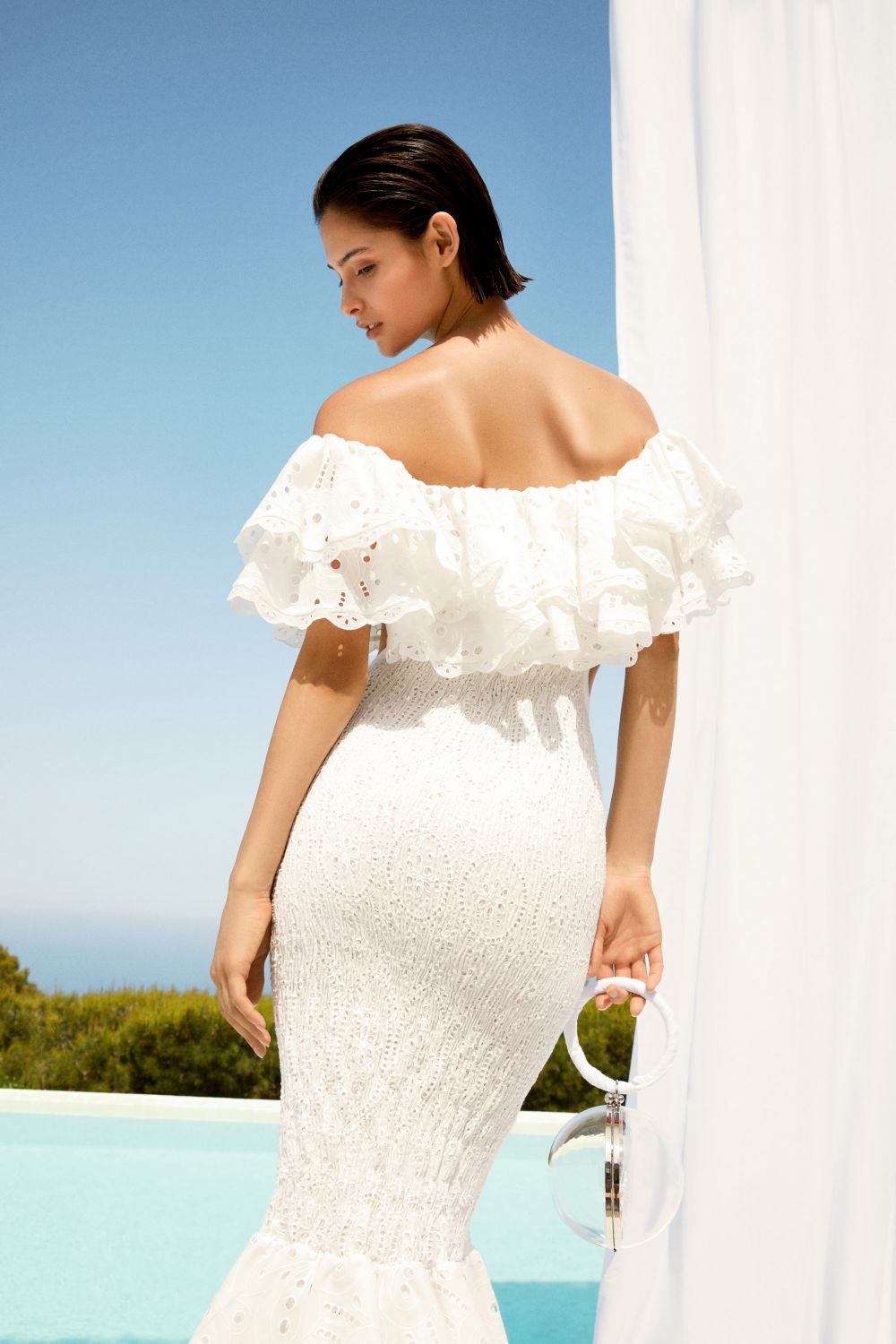 luisa ruffle maxi dress Luisa Long Dress Retrofete