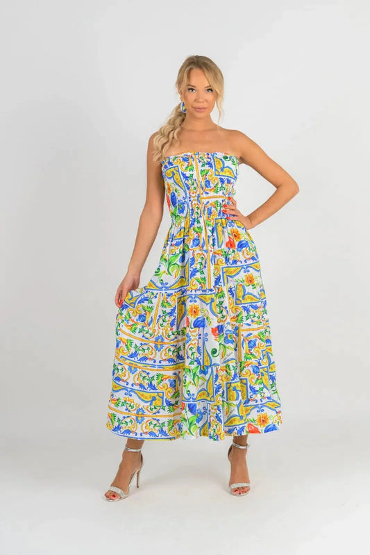 Positano Totarone Long Dress - Premium Dresses from Marina St. Barth - Just $495.00! Shop now at Marina St Barth